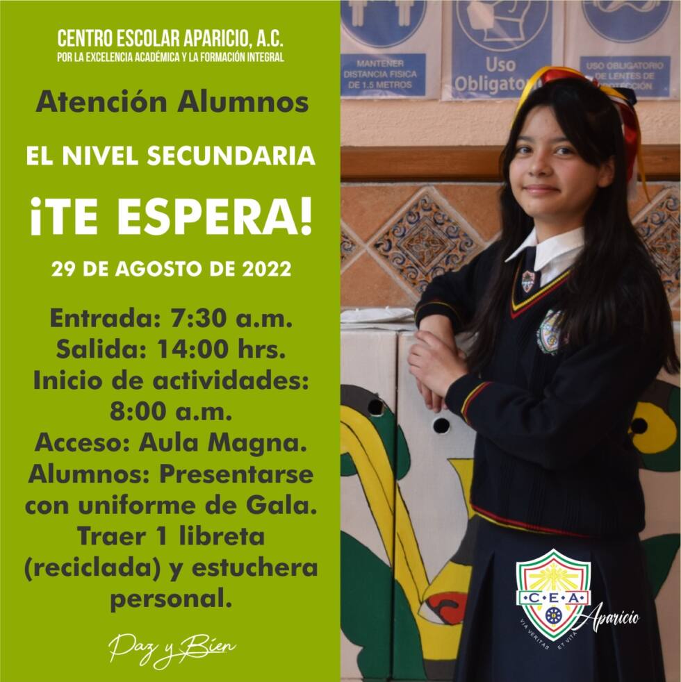 Atención Alumnos, El Nivel De Secundaria ¡TE ESPERA!|Centro Escolar ...