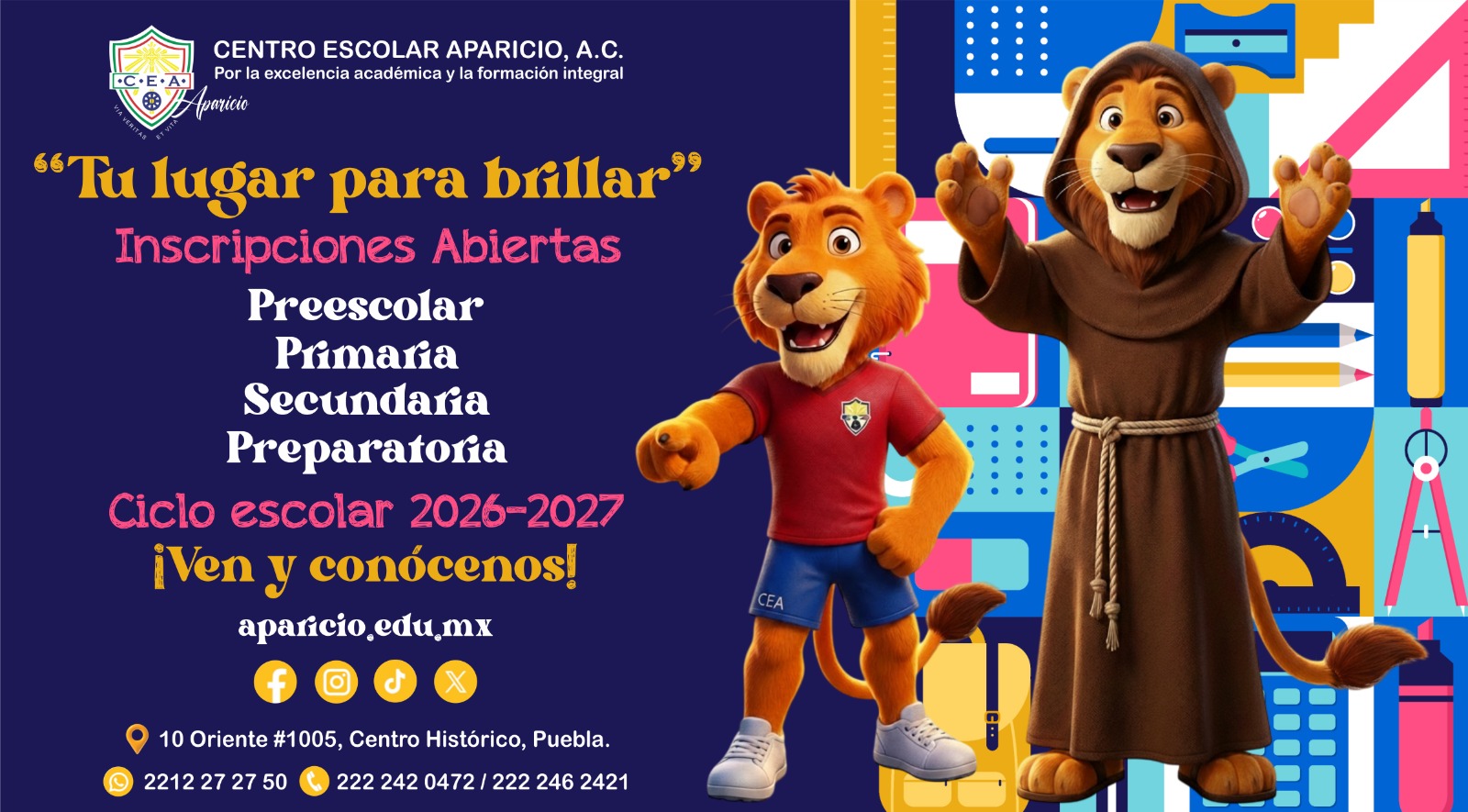 ¡Inscripciones Abiertas! Ciclo Escolar 2026-2027